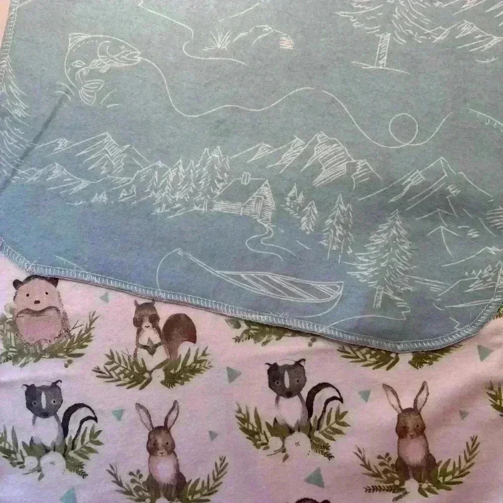Unpaper Towels Flannel Towels‎ Reusable Napkins Handmade NEW NWT Woodland